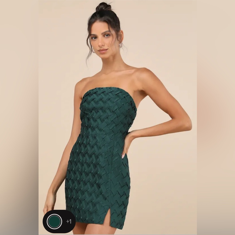 Elegant Green Strapless Dress